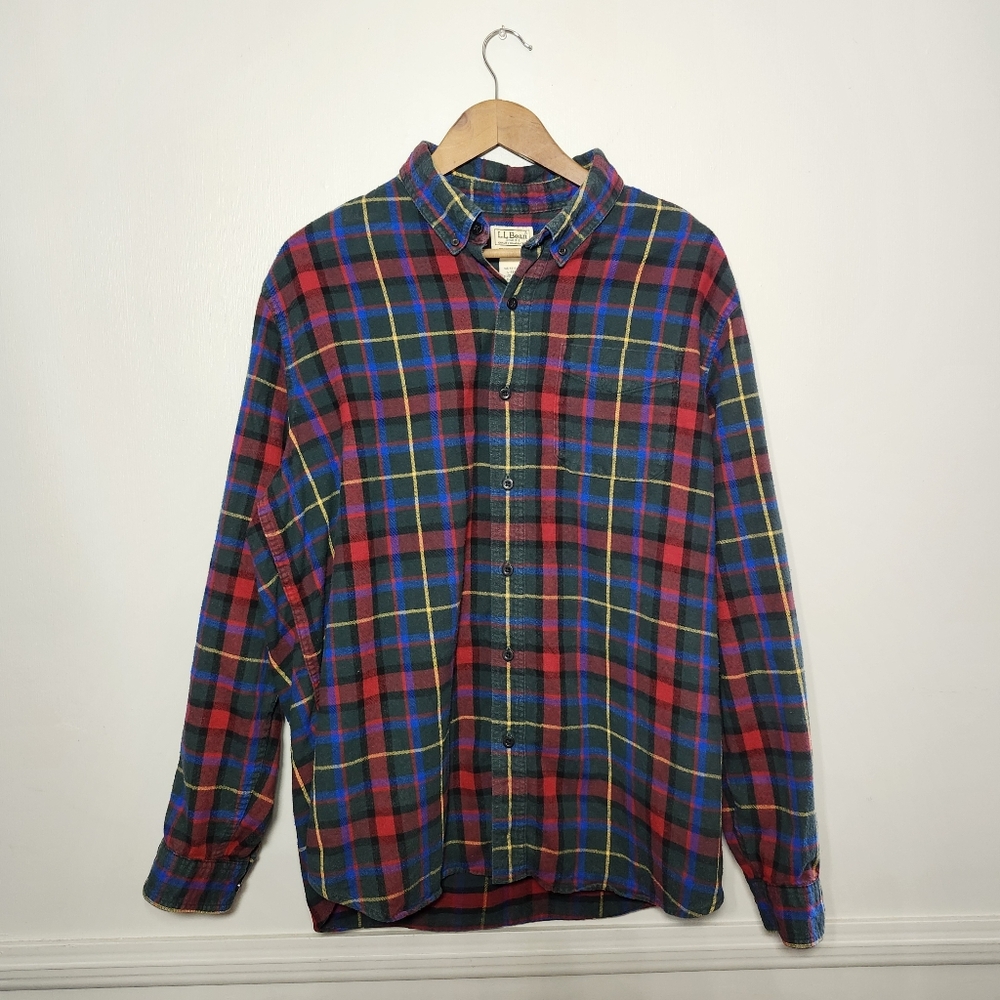 L.L Bean Men's Casual Cotton Plaid Flannel Shirt